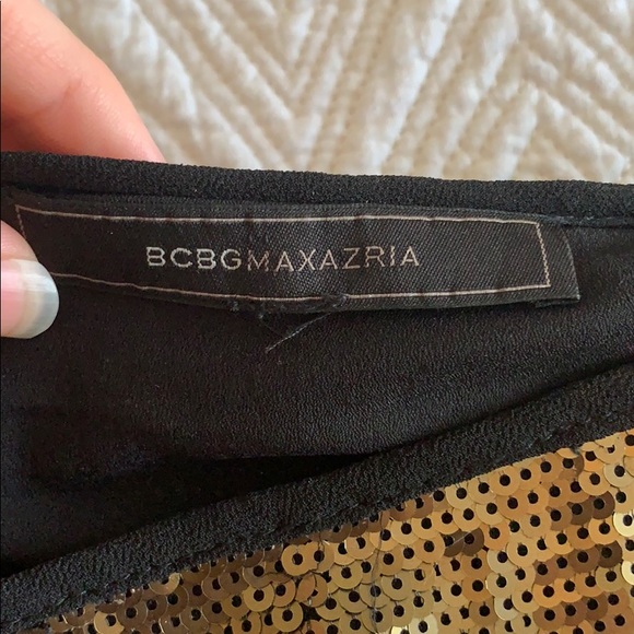 BCBG maxazria metallic gold sequin skirt XXS - Picture 2 of 5